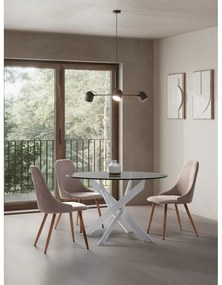 Kerek étkezőasztal üveg asztallappal 120x120 cm Ruth – Marckeric