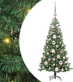 vidaXL Karácsonyfa 150 LED-del állvánnyal Zöld 120 cm PVC