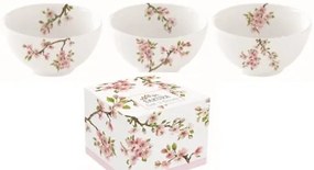 Porcelán tálkaszett S/3,9,5cm,dobozban,Sakura