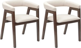 vidaXL Étkező Székek 2 pcs Világos Barna 54 x 57 x 73 cm Tömör Gumi Fa