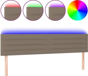 vidaXL tópszínű szövet LED-es fejtámla 180x5x78/88 cm