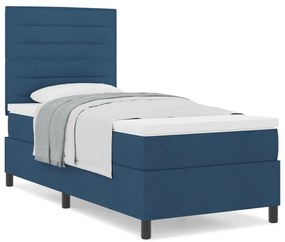 Boxspring ágy matraccal, kék, 100x200 cm szövet