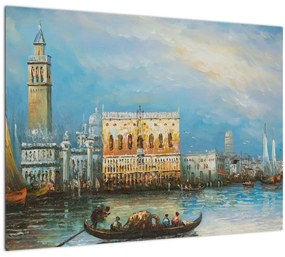 Kép - gondola Velencén áthaladva, olajfestmény (70x50 cm)