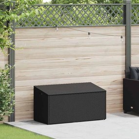 Fekete Polyrattan Kerti Tárolóláda 110 X 50 X 58 Cm