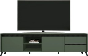 TV-asztal, smoke zöld/fekete, LONGY RTV2K2So