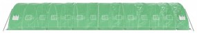 zöld acélvázas melegház 70 m² 14 x 5 x 2,3 m