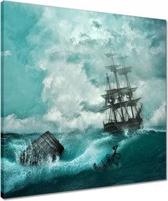 Vászonkép 50x50 Vihar Tenger Hajó Tájkép