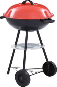 vidaXL hordozható XXL faszenes gömbgrill kerekekkel 44 cm