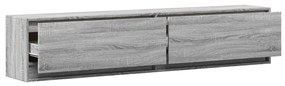 szürke sonoma színű fali TV-szekrény LED-del 180 x 31 x 38 cm
