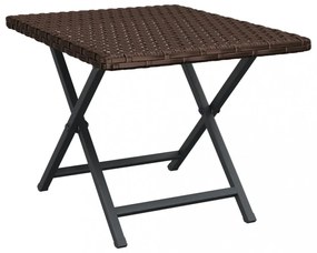 barna összecsukható polyrattan asztal 45x35x32 cm