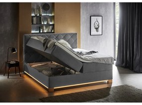 Szürke ágyneműtartós boxspring ágy 180x200 cm Messina – Meise Möbel