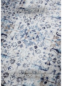 Világoskék szőnyeg 80x150 cm Saveh Cream Blue – Elle Decoration