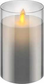 Led gyertya valódi viaszból, üvegben, 7,5x12,5cm