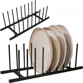 Erős Fedőtartó Állvány Tányér Rendszerező 8 Fedővel Acél Szilárd