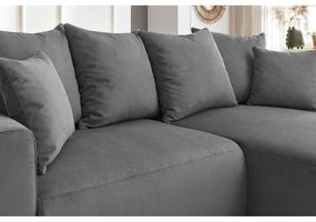 Szürke bársony sarokkanapé Enjoy – Bobochic Paris