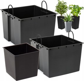 Cserélhető betét fogantyúkkal fekete kpl 3 db 12+20+28 L lamella kaspókhoz