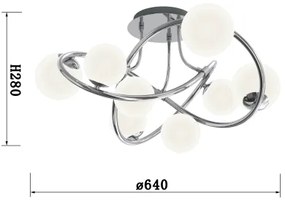 Wofi 9014-807 - LED Felületre szerelhető csillár  NANCY 8xG9/3,5W/230V fényezett króm