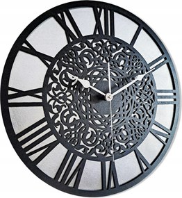 Dekoratív, Nagy Falióra, Ezüst/fekete,marokkói Dísz,glamour