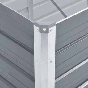 Szürke horganyzott acél kerti magaságyás 160 x 40 x 77 cm