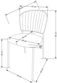 K499 sötétzöld bársony étkezőszék