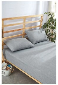 Szürke gumis pamut lepedő és párnahuzat szett 180x200 cm – Mila Home