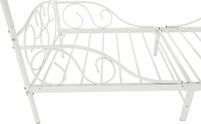 Fém ágyégbolttal, fehér, 90x200, ADELISA