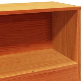 viaszbarna tömör fenyőfa fejtámla tárolóval 100 cm