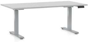 Állítható magasságú asztal OfficeTech D, 160 x 80 cm, szürke alap, világos szürke