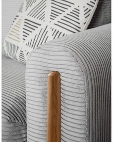 Világosszürke kordbársony kinyitható-tárolóhelyes kanapé 244 cm Arcadova – ELTAP