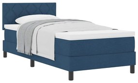 Boxspring ágy matraccal matracmal Sötét kék 90 x 190 cm szövet