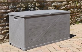 WOOD Kerti műanyag doboz 420 L világos szürke