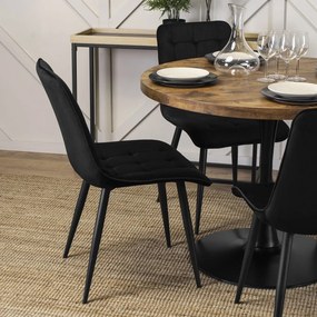 LINO Asztal 100 cm Rusztikus tölgy/fekete