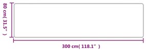 ezüstszínű szizálhatású futószőnyeg 80 x 300 cm