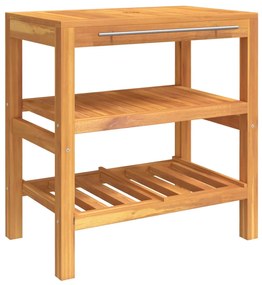 tömör fa fürdőszobai pipereszekrény 2 polccal 74 x 45 x 75 cm