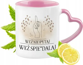 Vicces Rózsaszín Bögre Szív Alakú Füllel Ajándék