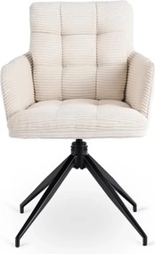 Forgó szék krém színben, kordbársony kárpittal, AKITA