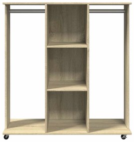 sonoma tölgy szerelt fa ruhásszekrény kerekekkel 102x38x110 cm