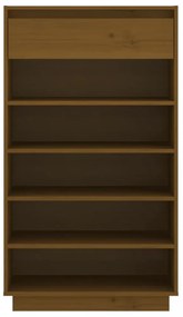mézbarna tömör fenyőfa cipősszekrény 60 x 34 x 105 cm
