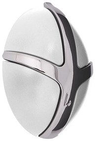 Fehér-fényes ezüstszínű fali műanyag akasztó Tick – Spinder Design