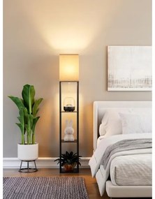 Állólámpa polcokkal, 1xE27/40W/230V, fekete/fehér