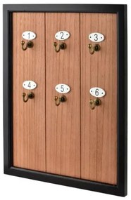 Fa fali kulcstartó 6 db számozott akasztóval