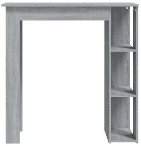 Szürke sonoma szerelt fa bárasztal polccal 102 x 50 x 103,5 cm