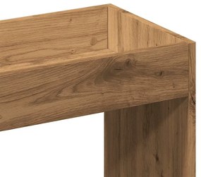 kézműves tölgy színű szerelt fa magasszekrény 92 x 33 x 100 cm