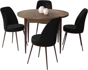 Tor étkezőgarnitúra, barokk-fekete, 90 cm