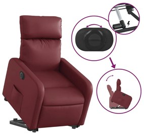 vidaXL elektromos bordó műbőr felállást segítő dönthető fotel