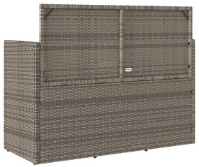 szürke polyrattan akácfa kerti pad párnával
