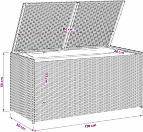vidaXL fekete polyrattan kerti tárolóláda 283 L