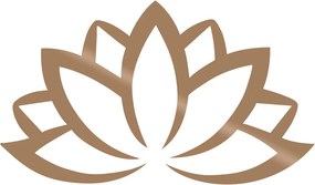 Lotus fém fali dekoráció, réz, 60×35 cm