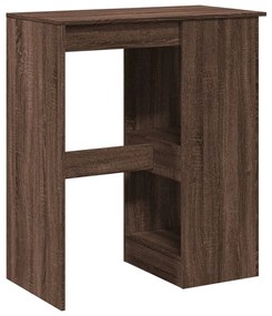 barna tölgy szerelt fa bárasztal tárolókkal 90x47,5x103,5 cm