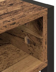 vidaXL Asztal tárolóval Öreg fa 100 x 50 x 75 cm Faanyag